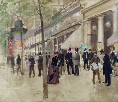 Der Boulevard Montmartre und das Théâtre des Variétés, ca. 1886 von Jean Beraud